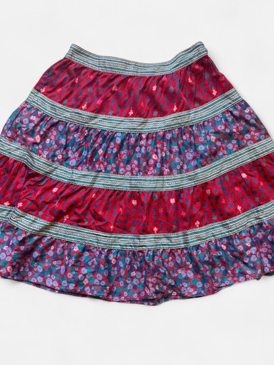 Marc Jacobs Dresses & Skirts - Marc Jacobs Red & Blue Floral Tiered Cotton Skirt